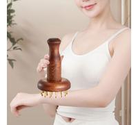 Massage Comb Portatile in Legno Sandalo E Ottone Pettine Massaggio Testa Gua Sha