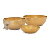 MASSAGE-EXPERT Set di ciotole tibetane per principianti [3 campane tibetane], da mini Ø 13,5 cm - tono alto a grande Ø 21,5 cm - tono profondo, per massaggio sonoro, relax e yoga