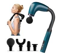 Massage Gun with Upgraded Extension Handle,Back Massage Gun Deep Tissue,4 Replaceable Heads & 9 Speed Levels,Portable Percussion Muscle Massager for Shoulder, Thigh, Waist & Neck (Green)