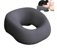 Massage Headrest For Bed - Prone Pillow Face Down Support, Dark Grey Soft Contour Design, 25x27x12cm Size, Breathable Memory Foam Core, Certified Textile Fabric Outer, For Travel Spa & Beauty