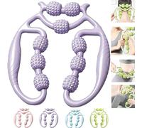 Massage Roller Cellulite Roller Muscle Relaxer Circular Leg Clamps Manual Foam Leg Massage Tools for Arms Calf Gym (Purple)