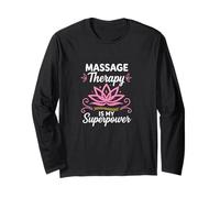 Massage Therapy Is My Superpower Lotus Graphic Maglia a Manica
