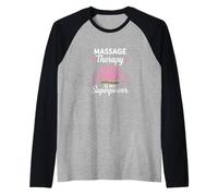 Massage Therapy Is My Superpower Lotus Graphic Maglia con Maniche Raglan