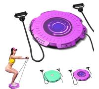 Massage Waist Twisting Board with Pull Rope, Equipped with 2 Tension Ropes, Waist Twisting Machine, For Male and Female Core Trainin (Purple)