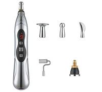 Massager A Mano Penna Di Agopuntura Elettronica Penna 9 Ingranaggi Usb Penna Di Agopuntura Ricaricabile Per La Penna Vibrante Del Dolore Con 5 Teste Di Massaggio Per Il Dolore Gone Relief