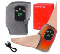 Massager A Piede Cordless, Cuscinetto Di Riscaldamento Della Caviglia Portatile Con 3 Vibrazioni E 5 Salto Di Calore E Schermo Visibile, Per Caviglia, Tallone, Suola, Arco
