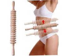 Massager di drenaggio linfatico, rullo di massaggio manuale in legno da 20 pollici, 16 rulli rotabili strumento di massaggiatore di cellulite per scultura, modellatura, drenaggio linfatico a rimozion