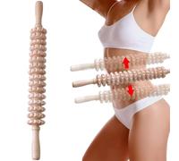 Massager di drenaggio linfatico, rullo di massaggio manuale in legno da 20 pollici, 16 rulli rotabili strumento di massaggiatore di cellulite per scultura, modellatura, modellatura di celulite.