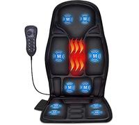 Massagesitzauflage mit Wärme, 10 Vibrationsmotoren Massageauflage mit Vibration für Rücken und Nacken, Sitzkissen zur Entspannung, Rückenmassagegerät Hause Büro, Geschenke für Männer/Frauen/Mama/Papa