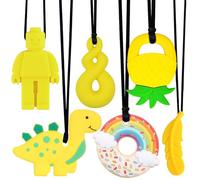 Massaggia Gengive Neonati, 6 Pezzi Giochi Dentizione Neonato, Collana da Masticare Bambini, Autismo Massaggiagengive, Collana Dentizione, Dentizione Neonati Giocattolo per Ragazzi e Ragazze (Giallo)