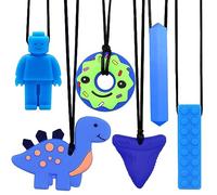 Massaggia Gengive Neonati, 6 Pezzi Giochi Dentizione Neonato, Collana da Masticare Bambini, Autismo Massaggiagengive, Collana Dentizione, Dentizione Neonati Giocattolo per Ragazzi e Ragazze (Blu)
