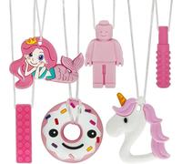 Massaggia Gengive Neonati, 6 Pezzi Giochi Dentizione Neonato, Collana da Masticare Bambini, Autismo Massaggiagengive, Collana Dentizione, Dentizione Neonati Giocattolo per Ragazzi e Ragazze (Rosa)