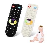 Massaggia Gengive per Neonati, 2 Pezzi Telecomando Giochi Dentizione Neonato, Massaggiagengive in Silicone Senza BPA, Dentizione Sollievo Giocattoli per 3-12 Mesi Bambini