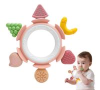 Massaggiagengive Ciuccio per Frutta Neonati Silicone 0 3 6 Mesi, Massaggia Gengive Giochi Neonato Educativo, Dentizione Gioco Sensoriale Bambina bambino 1 Anno Regalo Natale Epifania Compleanno, Rosa