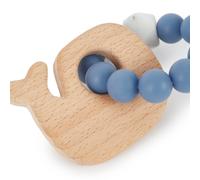 Massaggiagengive in silicone con balena in legno Bieco