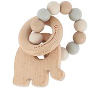 Massaggiagengive in silicone con elefantino in legno Bieco