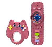 Massaggiagengive per bambini, giocattolo telecomando, 2 massaggiagengive telecomandate in silicone, senza BPA, stimola e massaggia le gengive dolorose, regali per neonati da 3 mesi