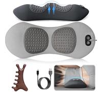 Massaggiatore 3 in 1 per terapia della schiena con calore, massaggiatore a tripla fusione, massaggio a vibrazione, trazione, supporto colonna vertebrale a 26°, contorno ergonomico, per dormire a casa