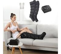 Massaggiatore a compressione ad aria per gambe e piedi, per circolazione elettrica e drenaggio linfatico, per alleviare il dolore e il rilassamento, trattamento a 6 cavità per gambe e braccia