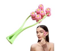 Massaggiatore a rulli facciali, strumento di massaggio facciale Strumento di bellezza per | Attrezzatura di rilassamento manuale portatile, rotolo di fiori 3D elastico per la cura della pelle