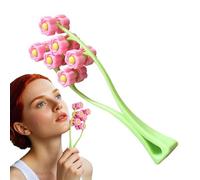 Massaggiatore a rulli per il viso, strumento per il massaggio del viso - Massaggiatore a doppia clip a forma di Y - Dispositivo di rilassamento manuale, rullo di fiori 3D portatile per staccionata per