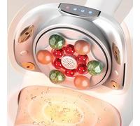 Massaggiatore addominale automatico con 12 testine massaggianti, 3 livelli di intensità per indigestione, stitichezza, sollievo dal dolore addominale e dismenorrea