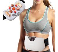 Massaggiatore addominale elettrico per stomaco e pancia, per la rimozione della cellulite, per la pancia piatta, vera pietra bianca, per impastare il calore, per crampi mestruali, uomini e donne