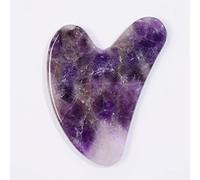 Massaggiatore ametista Rullo facciale in pietra naturale Set di strumenti Gua Sha Massaggio raschiante con cristalli, 1 pz decorazione della stanza