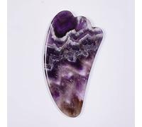 Massaggiatore ametista Rullo facciale in pietra naturale Set di strumenti Gua Sha Massaggio raschiante con cristalli, 3 pezzi decorazione della stanza (Color : One Size)