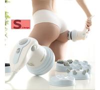 Innovagoods Cellyred Massaggiatore Anticellulite Vibrante 5 in 1 con Infrarossi - Intensità Regolabile - 5 Testine Intercambiabili - Funzione Calore - Design Ergonomico - Bianco/Grigio