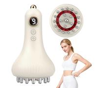 Massaggiatore AntiCellulite Elettrico, 9 Livelli EMS-microcorrente & Vibrazione & Calore Raggi Infraross, Portatile Senza Fili per Modellare Corpo, Gambe Braccia e Ridurre il Dolore Muscolare, Bianco
