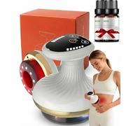 Massaggiatore Anticellulite Vacuum, Massaggiatore 4 in 1 Contro Cellulite, 6/9 Livelli di Riscaldamento, 6/9 Livelli di Aspirazione, per Pelle Più Tonica e Riduzione Cellulite (6 Livelli Con olio)