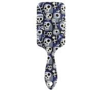 Massaggiatore antistatico per capelli con teschio astratto bianco Progettato massaggio del cuoio capelluto per la caduta dei capelli con manico ergonomico cepillo para cabello