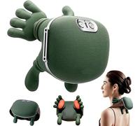 Massaggiatore Antistress, Massaggiatore Spalle Termoterapia Impastante 3D, Cuscini Massaggianti Collo, Cervicale E Trapezio Simulati A Forma Di Mano Umana, Per Uomini Donne E Genitori,Green-2PC