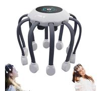 Massaggiatore automatico per testa di polpo per cuoio capelluto, massaggiatore automatico per testa di polpo con 14 contatti vibranti, 5 modalità e massaggio regolabile a 360 gradi, allevia la