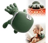 Massaggiatore Bionico Il Collo Riscaldato A Mano, Massaggiatore Portatile Shiatsu Collo E Schiena, Massaggio Elettrico Impastante 4D Per Tessuti Profondi, Rilassamento Muscolare,Green