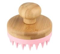 Massaggiatore Capelli Legno e Silicone Morbido Color Rosa Shampoo a Secco Spazzola Capelli Ricci e Lisci Scalp Massager Rilassante Esfoliante Testa per Stimolare la Crescita del Cuoio Capelluto