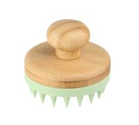 Massaggiatore Capelli Legno e Silicone Morbido Color Verde Acqua Shampoo a Secco Spazzola Capelli Ricci e Lisci Scalp Massager Rilassante Esfoliante Testa per Stimolare la Crescita del Cuoio Capelluto