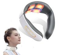 Massaggiatore Cervicale, 6 Modalita 9 livelli Massaggiatore Collo Schiena, Massaggio a Impulsi a 4 Teste e Funzione di Riscaldamento a Temperatura Costante, per Alleviare il Dolore al Collo
