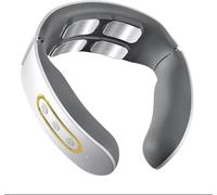 Massaggiatore Cervicale, 6 Modalita 9 livelli Massaggiatore Collo Schiena, Massaggio a Impulsi a 4 Teste e Funzione di Riscaldamento a Temperatura Costante, per Alleviare il Dolore al Collo