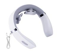 Massaggiatore cervicale con telecomando | massaggiatore per spalla e collo intelligente | 0 modalità di massaggio, 42 ° C Terapia, 3,7 V, 2,5 W, 120 g di cus in silicone portatili, 15,9 x 15,6 x 4 cm