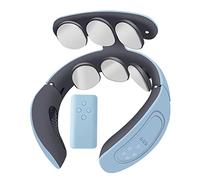 Massaggiatore cervicale portatile con telecomando, massaggiatore elettrico a impulso, 4 modalità, 6 teste massaggianti per collo e spalle, massaggiatore elettromagnetico