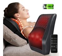 Massaggiatore Cervicale Senza Fili, Massaggiatore per Collo Schiena e Spalle, Elettrici Cuscino Massaggiante Shiatsu con 3 Velocità Regolabili e 2 Livelli di Calore, Rilassati a Casa, Auto, Ufficio