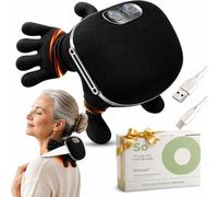 Massaggiatore collo 4D con calore, massaggio Shiatsu profondo come mani reali, ricaricabile senza fili per spalle e schiena, ideale per casa, ufficio e viaggi - Nero