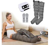 Massaggiatore Compressione D'aria Per Gambali E Addome,Pressoterapia Linfodrenaggio Gambe Per Casa,Elettrico Pressoterapia Massagg Per Braccio Vita Gambe,6 Camere D'aria (Gray, 2 legs)