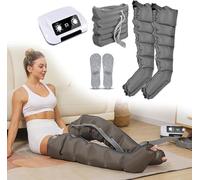Massaggiatore Compressione D'aria Per Gambali E Addome,Pressoterapia Linfodrenaggio Gambe Per Casa,Elettrico Pressoterapia Massagg Per Braccio Vita Gambe,6 Camere D'aria (Gray, 2 legs + waist)