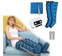 Massaggiatore Compressione D'aria Per Gambali E Addome,Pressoterapia Linfodrenaggio Gambe Per Casa,Elettrico Pressoterapia Massagg Per Braccio Vita Gambe,6 Camere D'aria (Blue, 2 legs + waist)