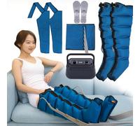 Massaggiatore Compressione D'Aria per Gambe, Pressoterapia per Casa per Gambe E Addome, 6 Camere d'Aria Pressoterapia Linfodrenaggio, Aiuta Ad Alleviare Il Dolore (Grigio, 2 gambe + 2 braccia + vita)
