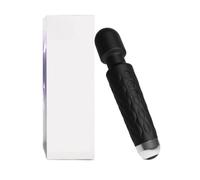 Massaggiatore corpo in silicone, 20 schemi, 8 intensità | Controllo manuale con memoria e ricarica USB; impermeabile per bagno o doccia.(Black with box)