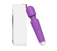 Massaggiatore corpo in silicone, 20 schemi, 8 intensità | Controllo manuale con memoria e ricarica USB; impermeabile per bagno o doccia.(Purple with box)